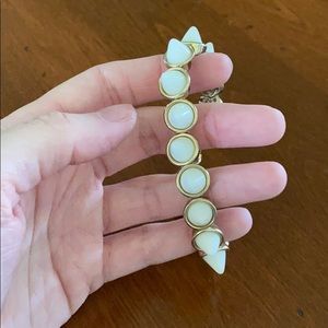 White spike bracelet gold hardware